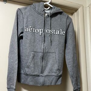 Aeropostale Gray Zip-Up Hoodie